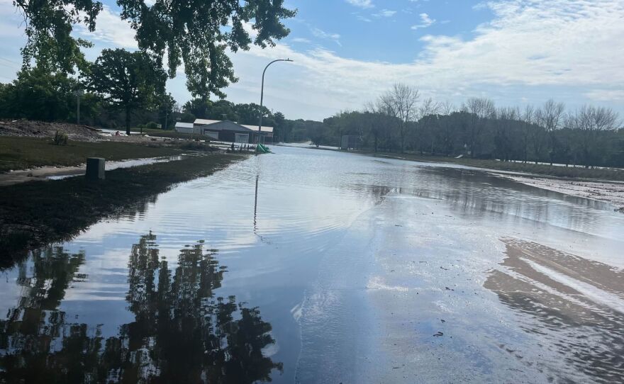 Towns in western Iowa were severely damaged by floods in late June of 2024. High waters engulf a road in Cherokee, a town of about 5,000.