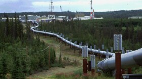 The Trans-Alaska pipeline and pump station north of Fairbanks, Alaska. (Al Grillo/AP)