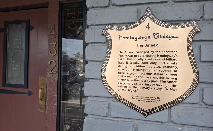 Commemorative plaques in Petoskey are part of a walking tour created by the Michigan Hemingway Society, which describes the historical contexts of local restaurants, hotels and other businesses he frequented.