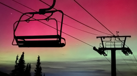 The northern lights appear over Powder Mountain Tuesday, Nov. 11.