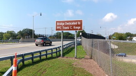 A sign dedicating the Cleveland Drive Bridge in Cheektowaga is now officially dedicated to the memory of Travis Krege, a Maryvale High School graduate who was killed in action while serving in Iraq in December 2006.