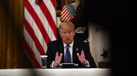 US President Donald Trump speaks during a meeting with his cabinet in the Cabinet Room of the White House in Washington, DC.