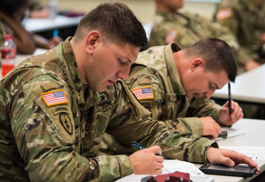 U.S. Army Alaska soldiers attend a class