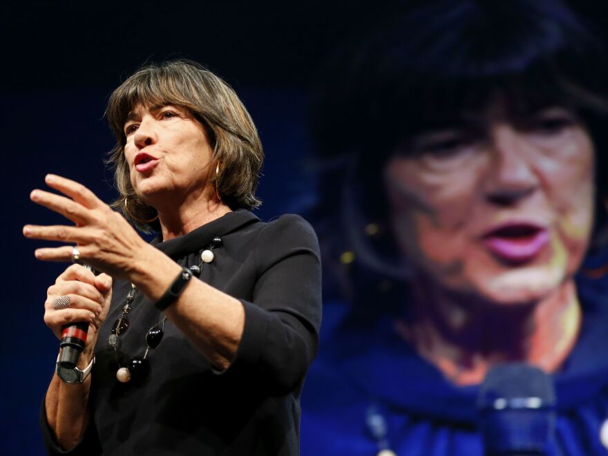 Christiane Amanpour, shown in 2018, said her interview with Iran's president was canceled when she refused to wear a headscarf.