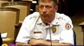 Jeff Grote is Deputy Fire Chief, debriefing Joplin action for a Kansas City Council Committee