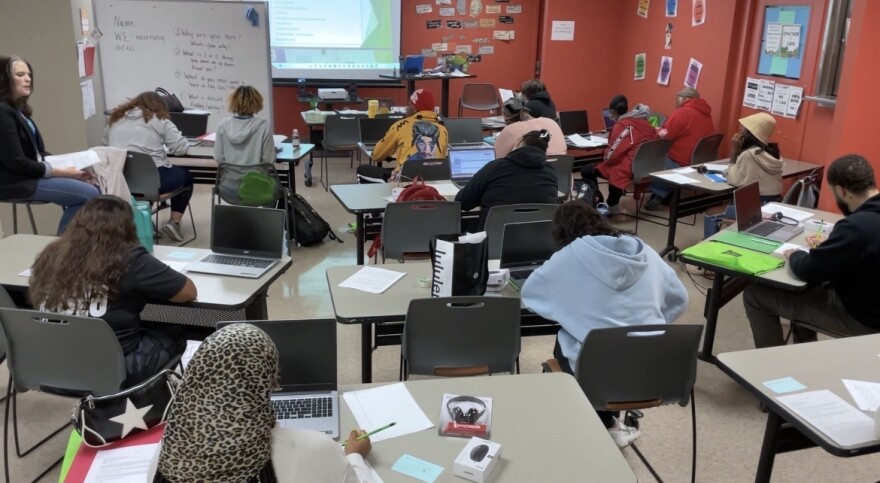 Inside an adult classroom for the Excel Center.