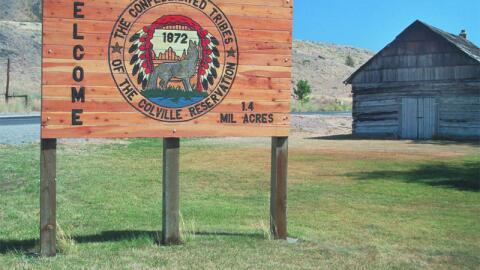 Colville Tribes sign in Nespelem, Washington