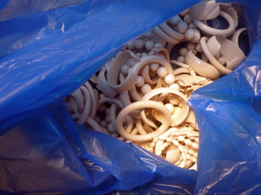 Seized ivory from Conakry, Republic of Guinea, where there are few remaining elephants.