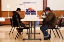 Voters cast a ballot for the St. Louis primary at Gambrinus Hall in south city on March 2, 2021.