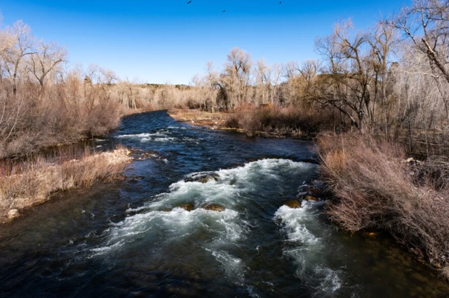 Snowmelt turns to spring runoff, which in turn flows down the Pine River through Bayfield on April 1, making its way into Southern Ute lands to the south.