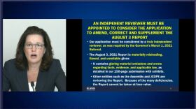 Attorney Rita Glavin appears in a livestreamed announcement