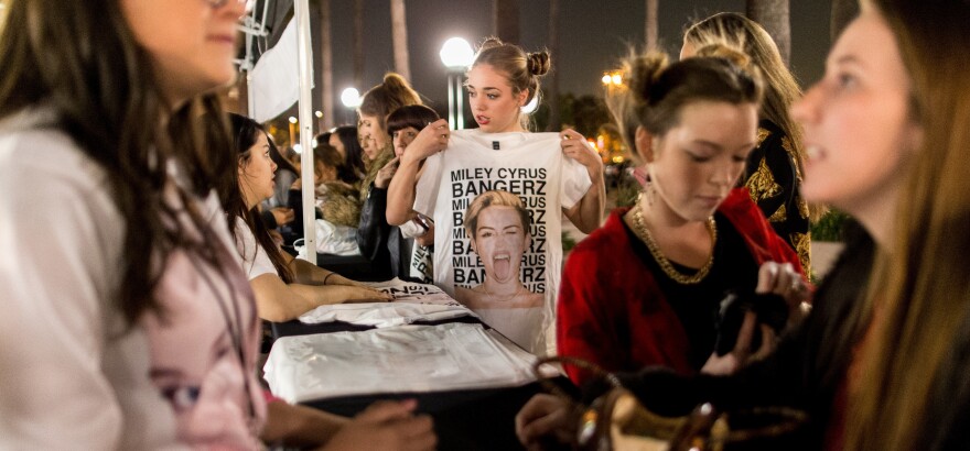 Miley Cyrus fans at the Bangerz tour stop in Anaheim.
