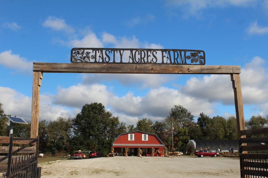 The entrance to Tasty Acres farm north of Springfield, Mo. (Photo taken October 16, 2026)