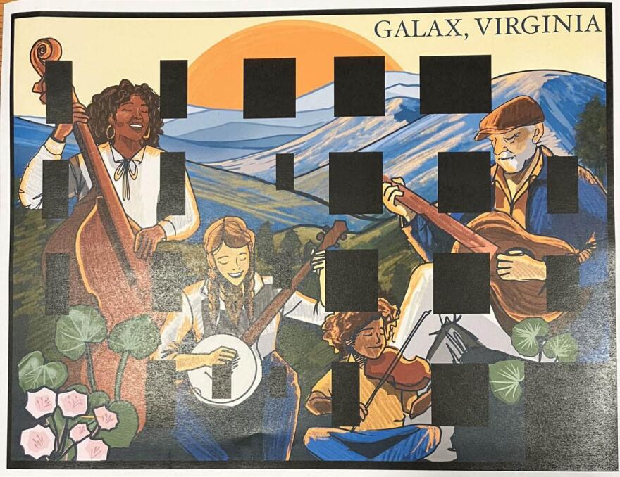 This design for a downtown Galax mural was presented to the city council earlier this summer.