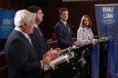 Jason Knight, Joe Solomon Jr., Keith Hoffmann and Kim Ahern square off during a WPRI debate last month at Roger Williams University Law School. Credit: Corey Welch/WPRI 12.