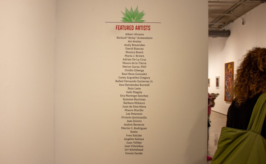 34 Latino artists were featured in the exhibition.