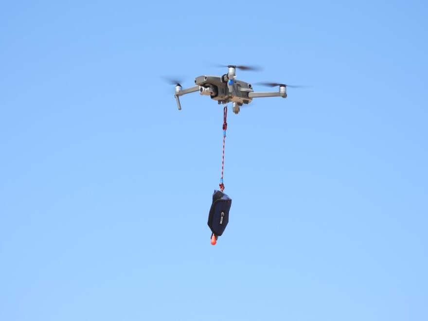 A drone carrying a self-inflating flotation device will be used to rescue swimmers in danger in South Haven this year.