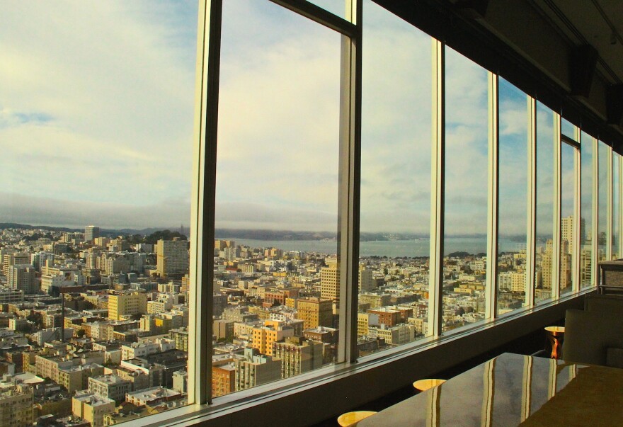 Dramatic vistas of San Francisco from Hilton San Francisco Union Square's Cityscape rooftop bar