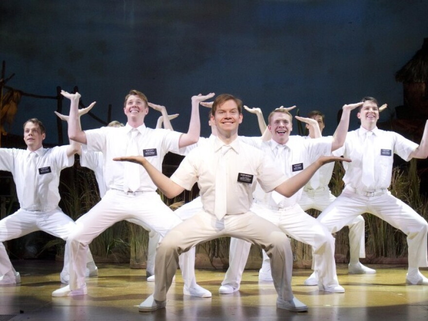 Rory O'Malley (center), who plays Elder McKinley in <em>The Book of Mormon</em>, is favored to win a Tony for Best Featured Actor in a Musical.