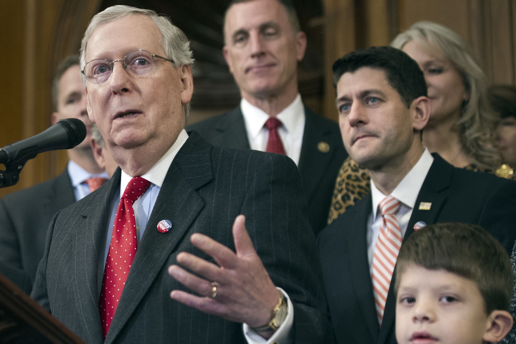 Senate Majority Leader Mitch McConnell of Ky., speaks on Capitol in Washington, Thursday, Dec. 8, 2016.