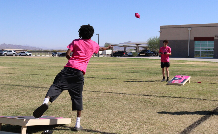 T-Mobile brought games for students to play at the celebration last Thursday.