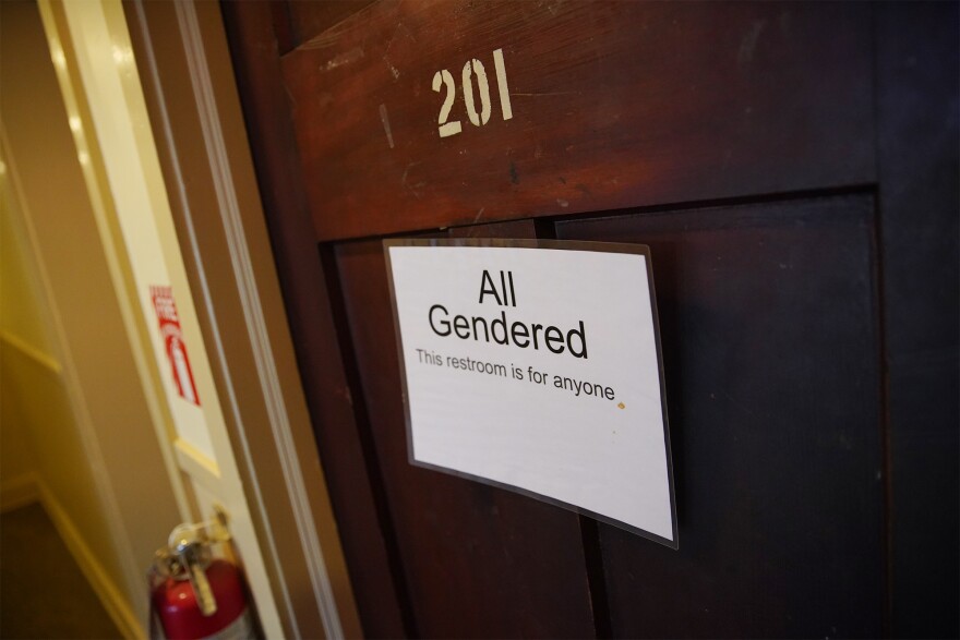 A gender neutral bathroom in Kaden Jarosz's Oberlin College residence hall.