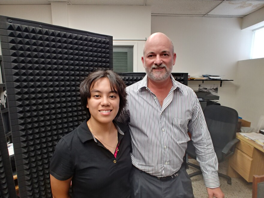 USF student journalist Alexa Ignacio and Plant City businessman Ed Verner.