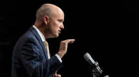 FILE - Utah Gov. Spencer Cox speaks at his monthly news conference held at the Eccles Broadcast Center in Salt Lake City, Sept. 19, 2024.