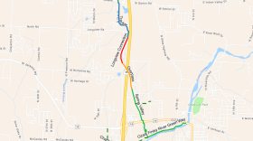 A map of the Chadwick Flyer trail from the City of Ozark.