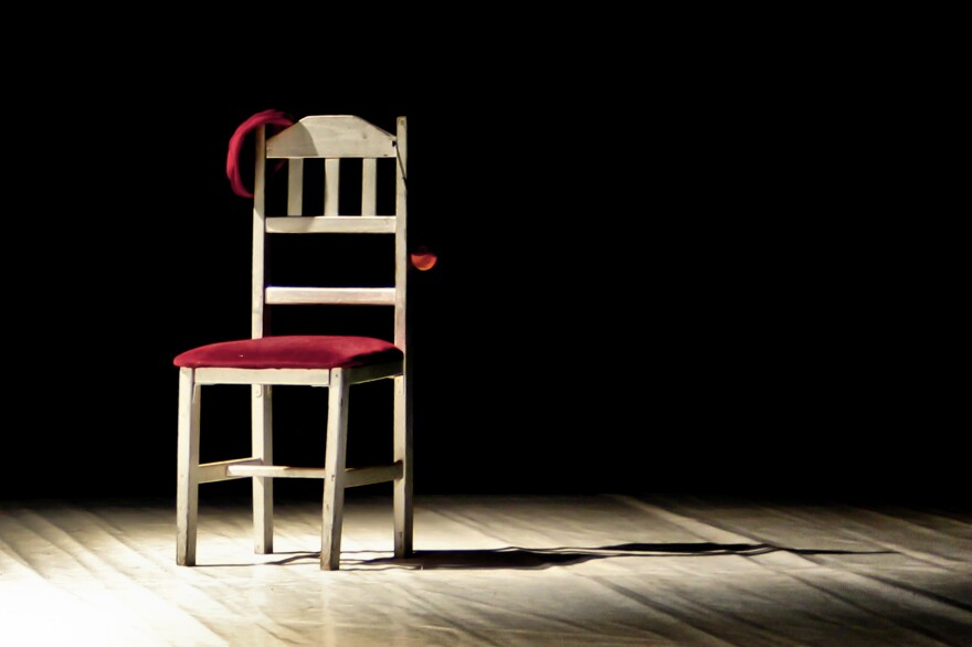 a chair on a stage