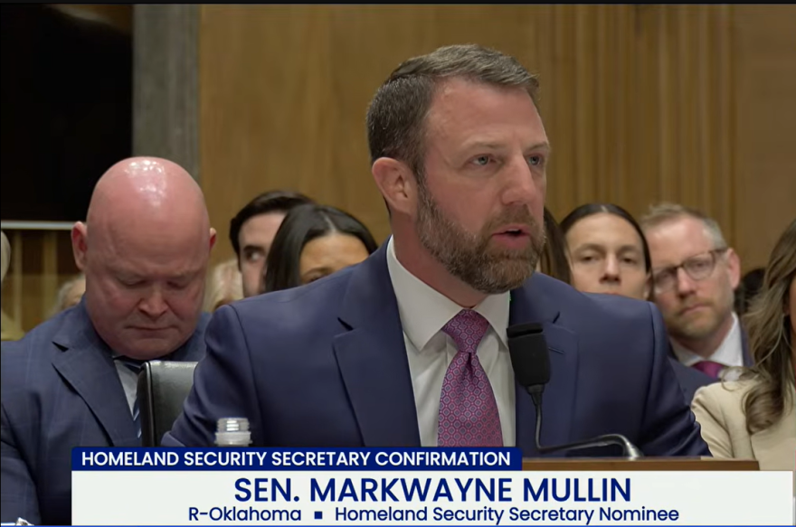 New DHS Sec. Markwayne Mullin testifies before the Senate.