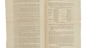 John Dunlap and David Claypool, The Official First Edition of the Constitution, 1787, ink on paper, 16 1/8 x 10 1/8 in. Private Collection.