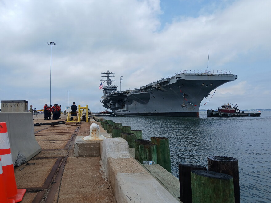 NORFOLK, Va. (July 9, 2026) Nimitz-class aircraft carrier USS Nimitz (CVN 68) arrives to Naval Station Norfolk, July 9, 2026, following a successful Southern Seas deployment to U.S. 4th Fleet and participation in Fleet Exercise (FLEETEX) 250 and International Naval Review (INR) 250. (U.S. Navy photo by Chief Mass Communication Specialist Matthew N. Jackson)