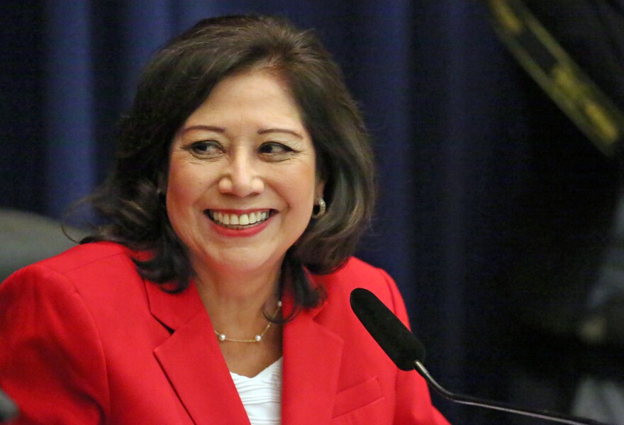 Los Angeles County Supervisor Hilda Solis on her first day as chairman of the Board of Supervisors in 2015.