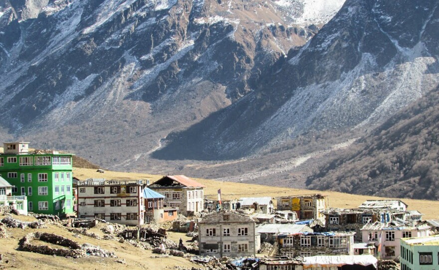 The village of Kyanjin Gompa after the earthquake. It sits in the Langtang Valley, which was hard hit by the quake and the avalanche that followed.