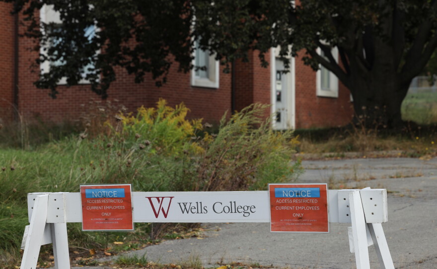 Leach Residence Hall at the former Wells College campus in the village of Aurora, New York. Wells College has received court approval to sell and transfer artwork, artifacts, rare books and other personal property as it continues to wind down operations after its June 2024 closure. The future of the campus remains unresolved after a proposed $12.5 million sale fell through earlier this year.