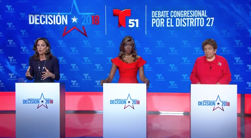 Donna Shalala squared off with Maria Elvira Salazar in the first debate in the 27th District House race