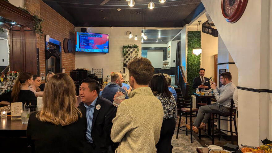 Supporters of Rep. Joe Morelle's campaign gather on election night at The Hideaway on Park Avenue and await results.
