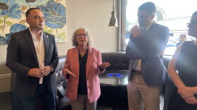 Holyoke Mayor Joshua Garcia [far left]
