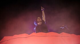 Skrillex on stage at HARD Day Of The Dead on November 2, 2013.