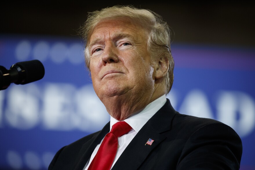 President Donald Trump at a campaign rally in Pennsylvania on Oct. 10. T