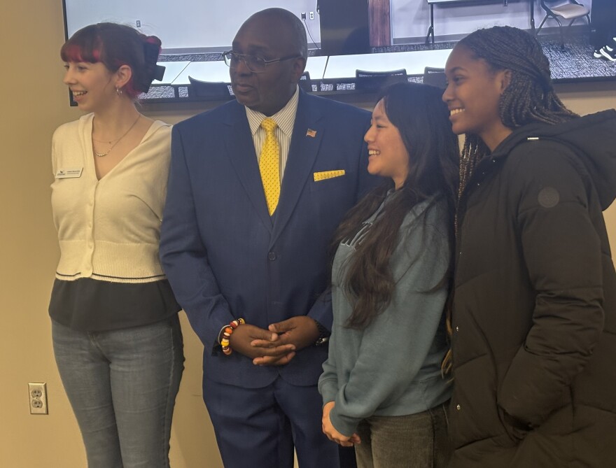 Terry Lindsay, one of three finalists for the Western Iowa Tech Community College president position, spoke with students and staff in many sessions on April 10, 2026. (Bret Hayworth, Siouxland Public Media News)