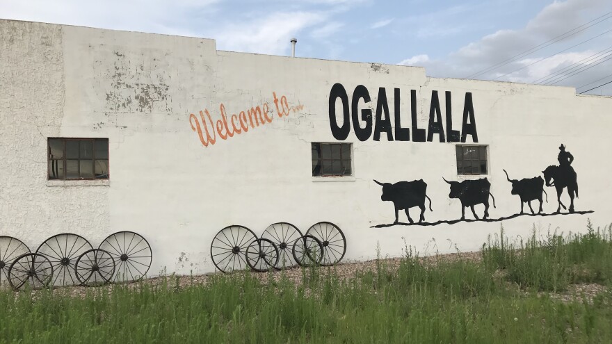 The welcome sign in Ogallala, Neb., population 4,500.