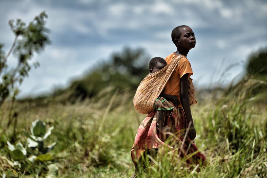 A girl carries a child in the outskirts of Lilongwe, the capital of Malawi. That's one of the countries in sub-Saharan Africa that has made good progress in reducing child mortality.