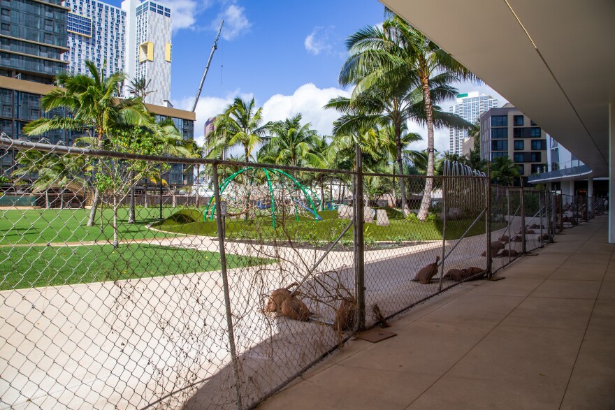Victoria Ward Park sits fenced off on Feb. 13, 2026, before its reopening day.