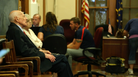 Psychologist Albert Fink at a court hearing in GIbson County. The doctor was charged with obstruction of justice after admitting he had faked court-ordered mental health examinations.