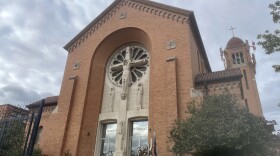 The St. Benedict Church is shown in southwest Baltimore, Monday, Oct. 16, 2023. A Benedictine monk has been suspended from ministry after the Catholic Archdiocese of Baltimore recently became aware of a payment he made several years ago to settle sexual harassment allegations. (AP Photo/Lea Skene)