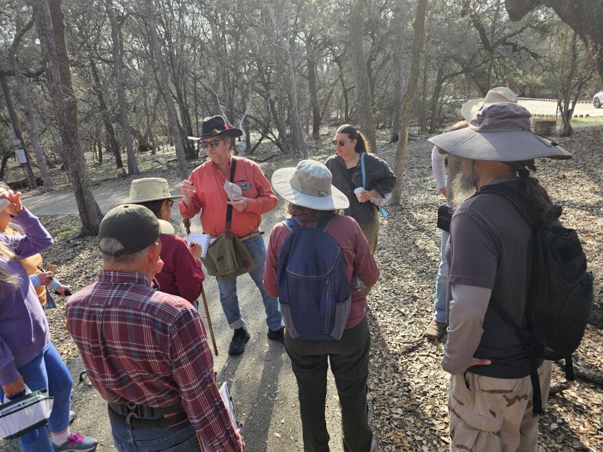 gathering for a hike in McAllister Park