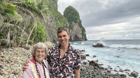 Joy Ryan and her grandson Brad at the National Park of American Samoa. The pair visited all 63 U.S. national parks together