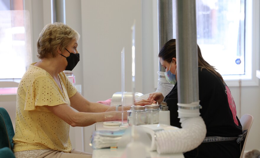 Shirley VanDerMallie gets her nails done every two weeks with Heather Lynn at Pure Soul Nails in Rochester. VanDerMallie likes the fact that Pure Soul Nails only uses nontoxic products and has installed a venting unit to filter the air in the shop at every station.